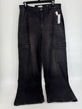 ⚙️ 3For$30 ⚙️ Jessica Simpson Charcoal Black Wide-Leg Cargo Jeans